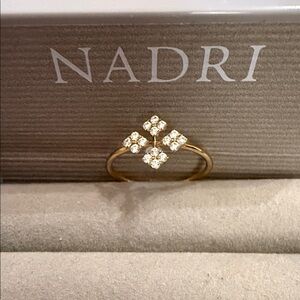 NADRI – 18K Gold Plated Windmill CZ Ring - Size 7
